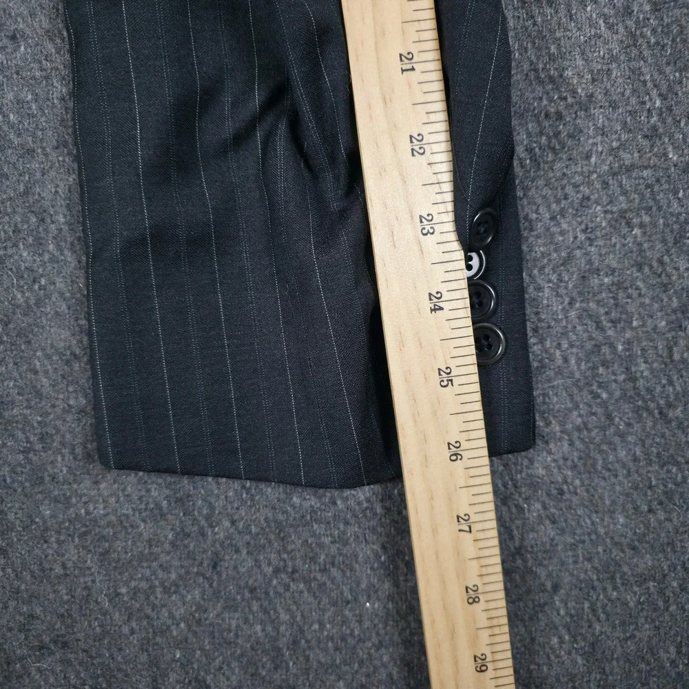 Loro Piana Daniel Cremieux Pinstripe Blazer Mens 46L Charcoal Blue Wool USA Made